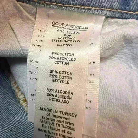 Good American 90’s Icon High Rise Straight Leg Distressed Jeans Size 2/26 - Picture 8 of 8